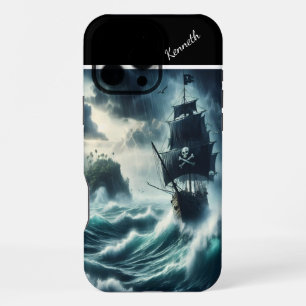 Pirate Ship In A Storm iPhone 16 Pro Max Case