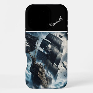 Pirate Ship In A Tempest iPhone 16 Pro Max Case