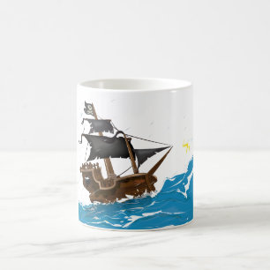 Pirate Ship in Storm Coffee Mug