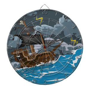 Pirate Ship in Storm Dartboard