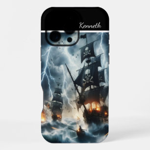 Pirate Ship In Storm iPhone 16 Pro Max Case