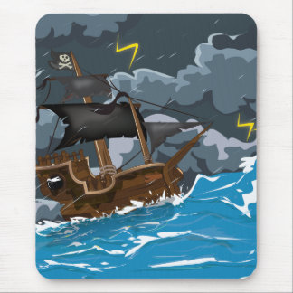 Pirate Ship in Storm Mouse Pad