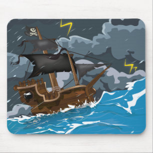 Pirate Ship in Storm Mouse Pad