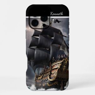 Pirate Ship In Stormy Seas iPhone 16 Pro Max Case