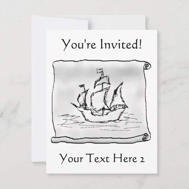 Pirate Ship. Invitation (Front)