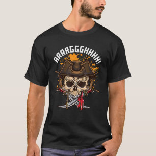 Pirate Ship Jolly Roger Crossbones Flag Funny Pira T-Shirt