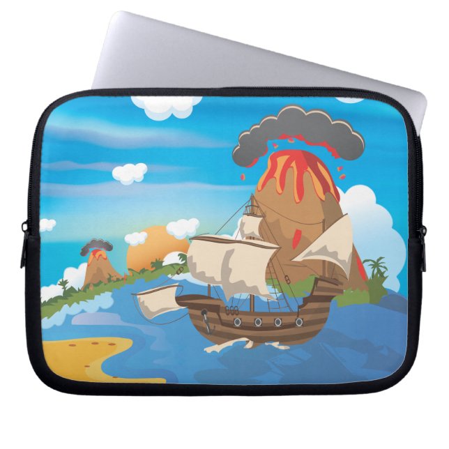 Pirate Ship Laptop Sleeve (Front)