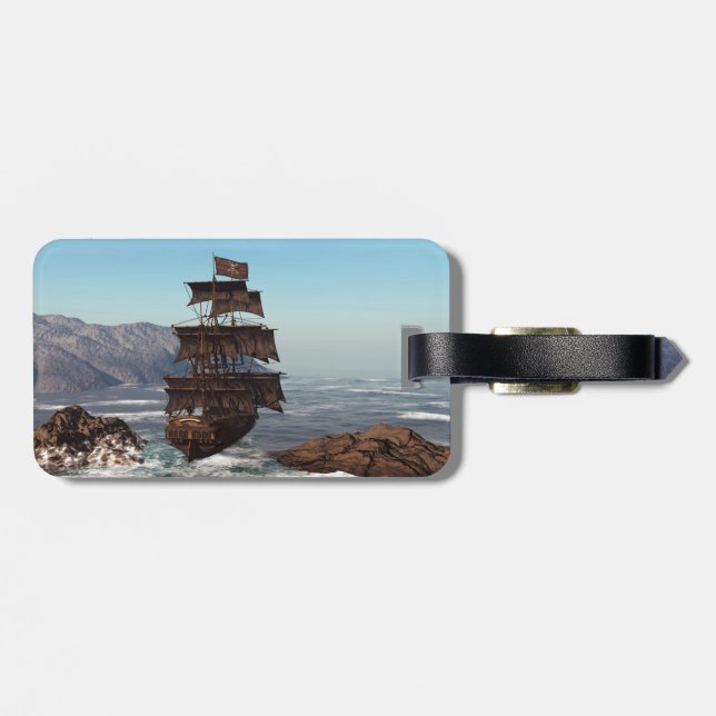 Pirate Ship Luggage Tag (Back Horizontal)