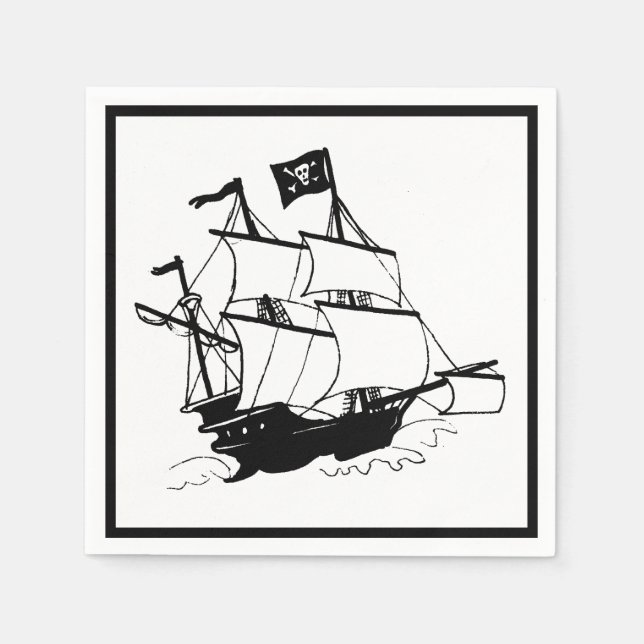 Pirate Ship Napkin (Front)