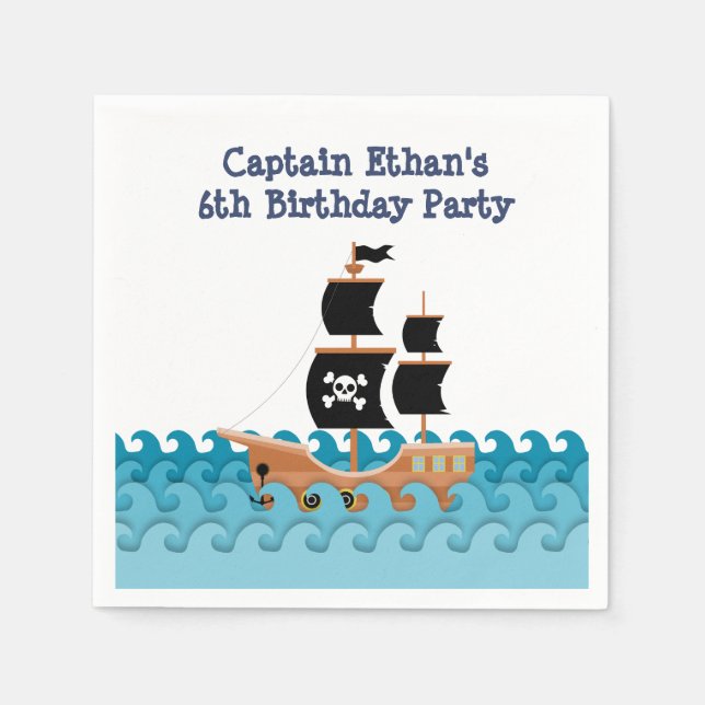 Pirate Ship Napkin (Front)