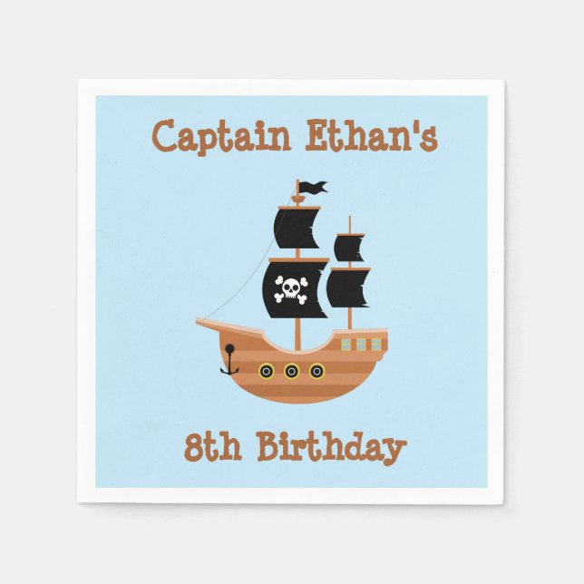 Pirate Ship Napkin (Front)