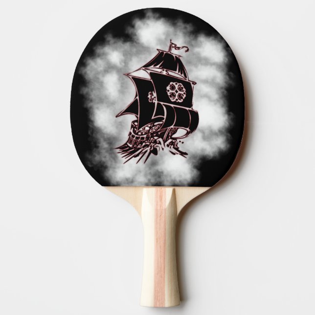 Pirate Ship Nautical Ping Pong Paddle (Back)