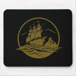 Pirate Ship Ocean World Wonder Adventure Vector Mouse Pad