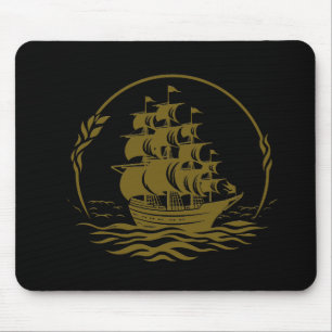 Pirate Ship Ocean World Wonder Adventure Vector Mouse Pad