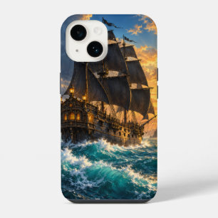 Pirate ship on the sea iPhone 14 case