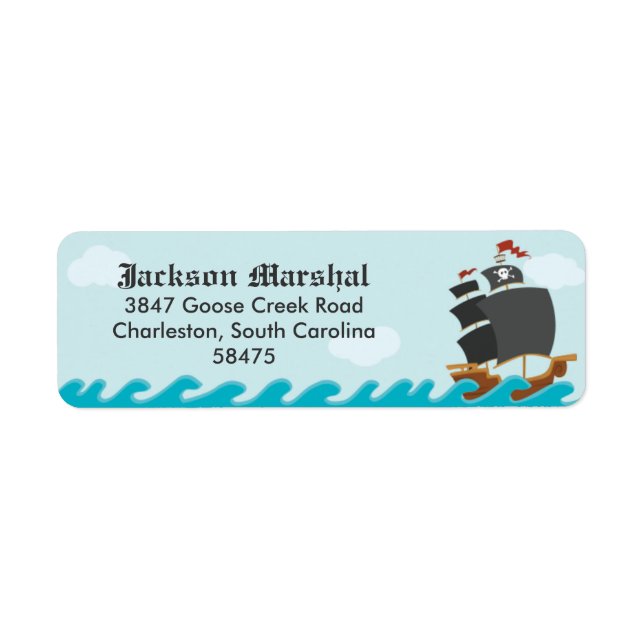 Pirate Ship Return Address Label (Front)