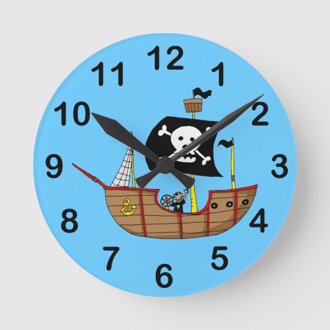 Pirate ship round clock (Front)