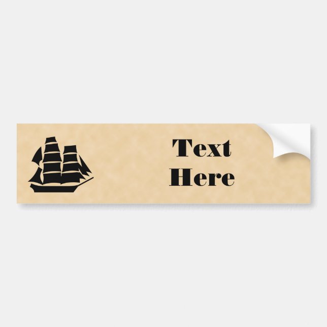 Pirate Ship. Sailing Ship. Bumper Sticker (Front)