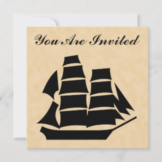 Pirate Ship. Sailing Ship. Invitation