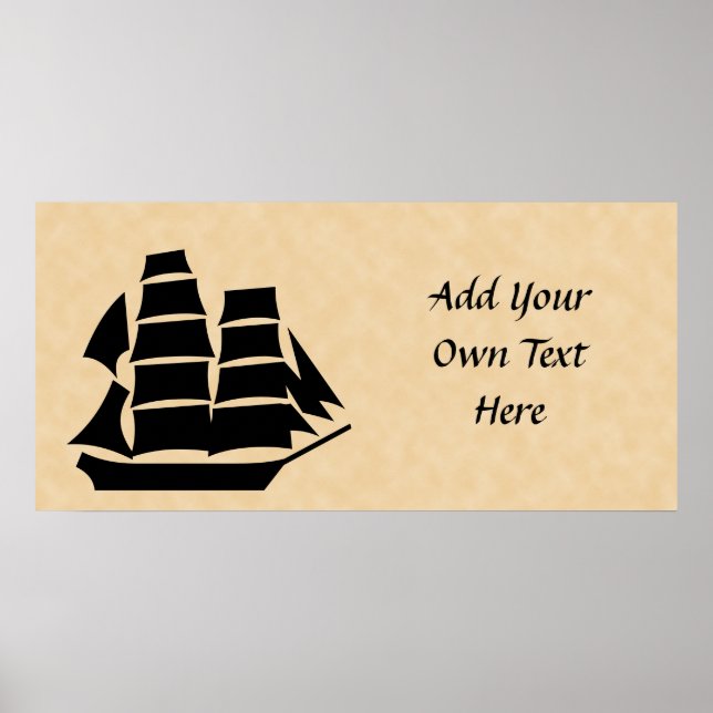 Pirate Ship. Sailing Ship. Poster (Front)