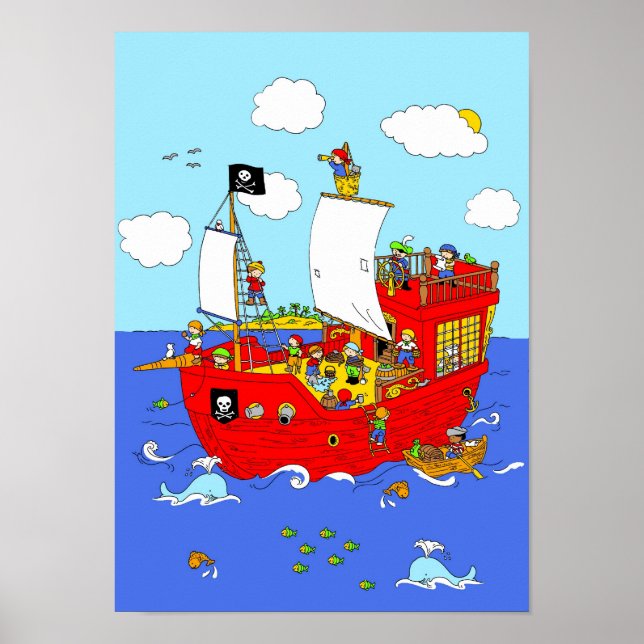 Pirate Ship scene Poster (Front)