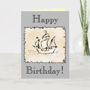 Pirate Ship Scroll!  Birthday Custom Card