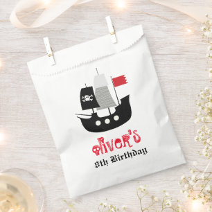 Pirate Ship Skeleton Boy Birthday Party Favour Bag