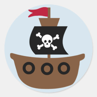 Pirate ship sticker for kids