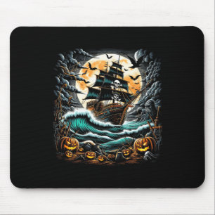 Pirate Ship Storm Halloween Boat Captain Boating R Mouse Pad