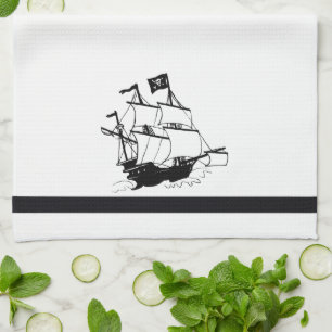 Pirate Ship Tea Towel