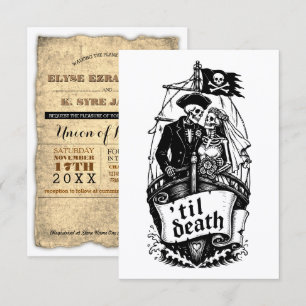pirate ship til death wedding invitations