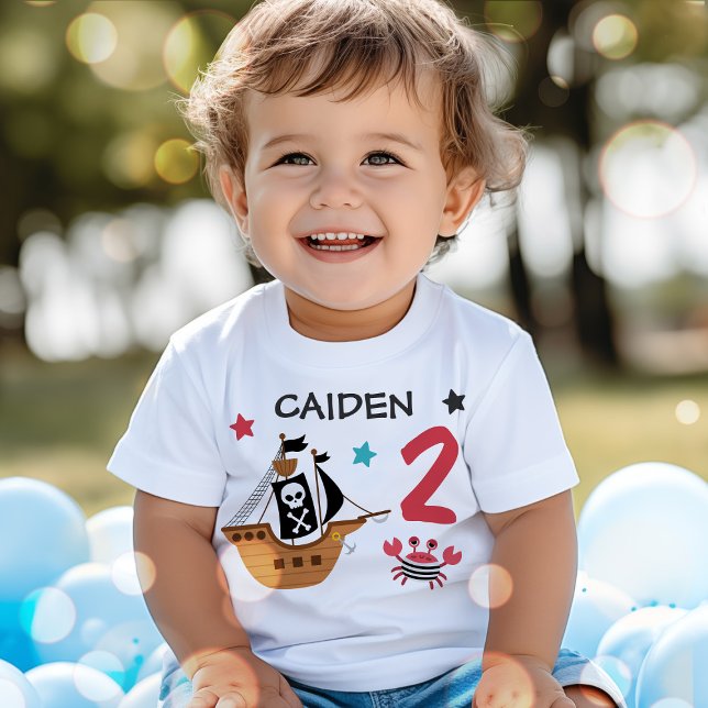 Pirate Ship Treasure Birthday Party Baby T-Shirt (Creator Uploaded)