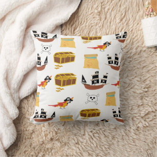 Pirate Ship Treasure Chest Theme Pattern Cushion