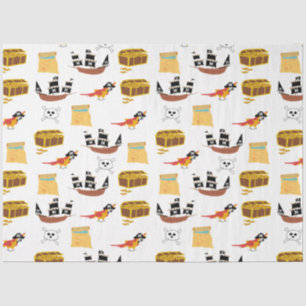 Pirate Ship Treasure Chest Theme Pattern Tissue Paper