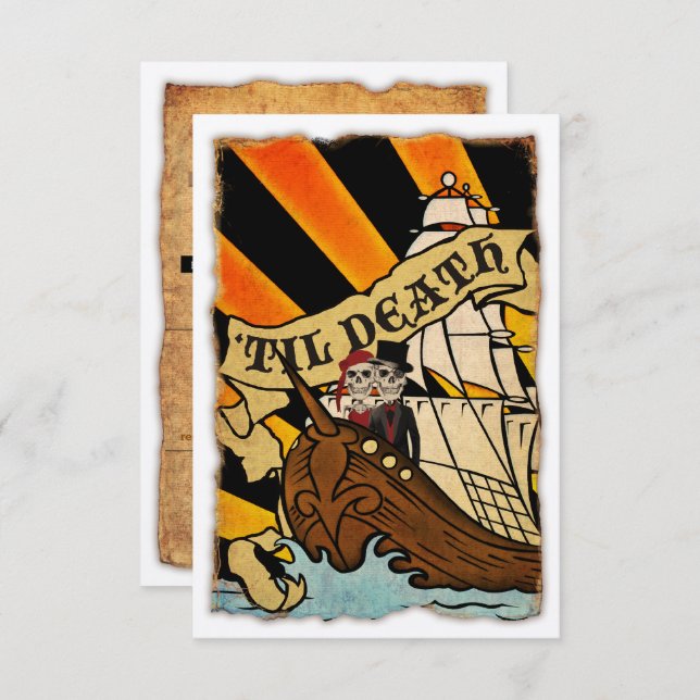 pirate ship wedding invitations (Front/Back)