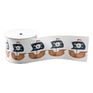 Pirate Ships Grosgrain Ribbon