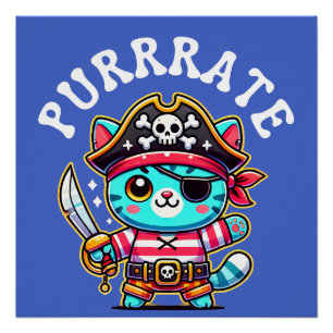 Pirate Shirts   Cat Lover Gift   Straight Cut T    Poster