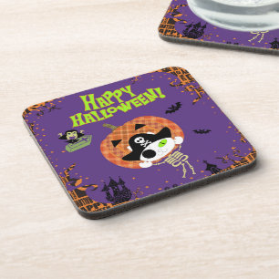Pirate skeleton cat coaster