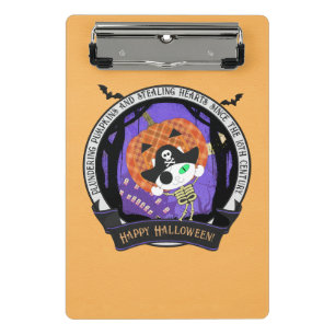 Pirate skeleton cat mini clipboard