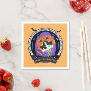 Pirate skeleton cat Paper  Napkin