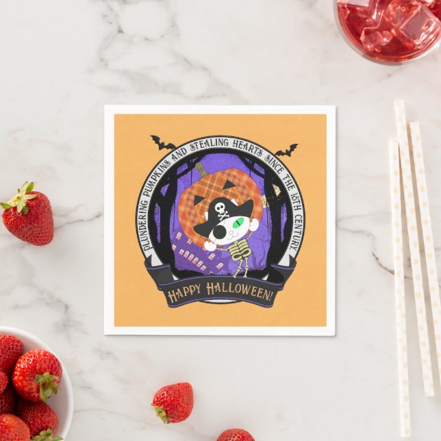 Pirate skeleton cat Paper  Napkin (Insitu)
