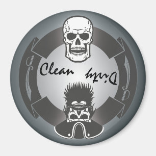 Pirate Skeleton Clean Dirty Dishwasher Magnet