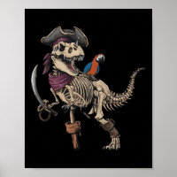 Pirate Skeleton Dinosaur T Rex Funny Tyrannosaurus