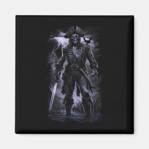 Pirate Skeleton Ghost Ship Halloween Costume Party Magnet