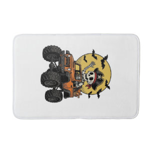 Pirate Skeleton Monster Truck Halloween Design_1 Bath Mat