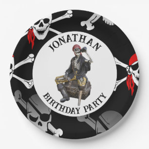 Pirate Skeleton Paper Plate