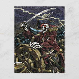 Pirate Skeleton Postcard