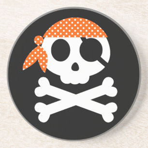 Pirate Skeleton Skull Bandanna Coaster