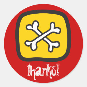 Pirate Skeleton Skull & Bones Boy's Birthday Party Classic Round Sticker