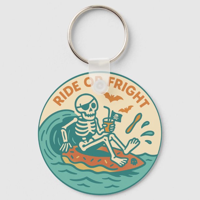 Pirate Skeleton Summer Spooky Key Ring (Front)